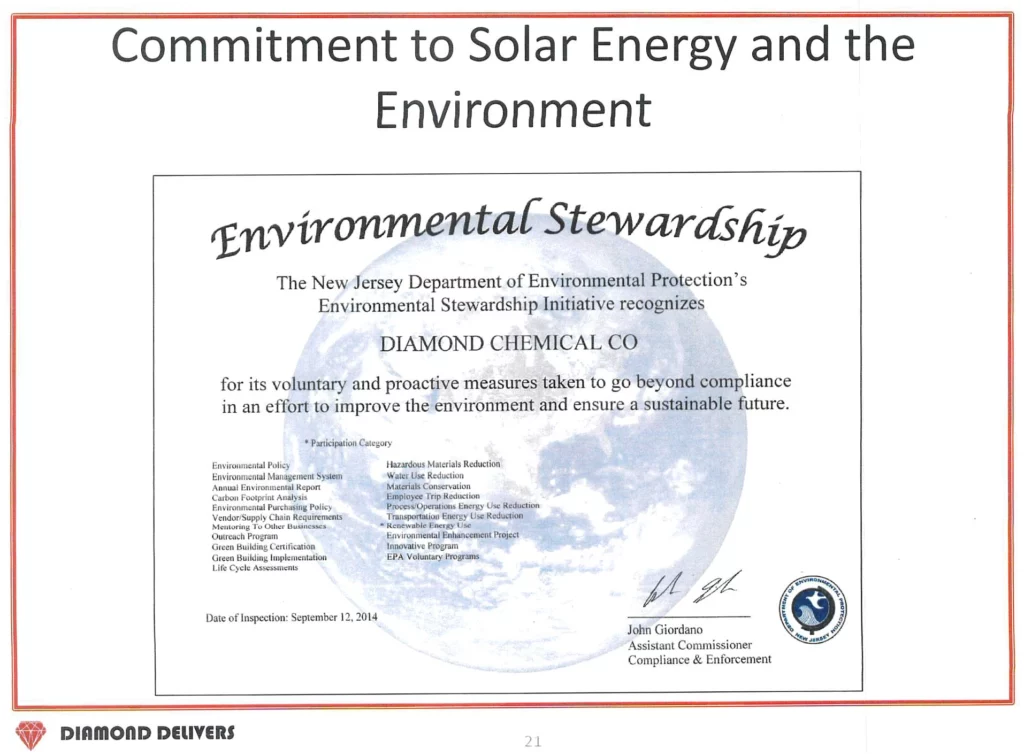 NJ DEP Environmental Green Certificate